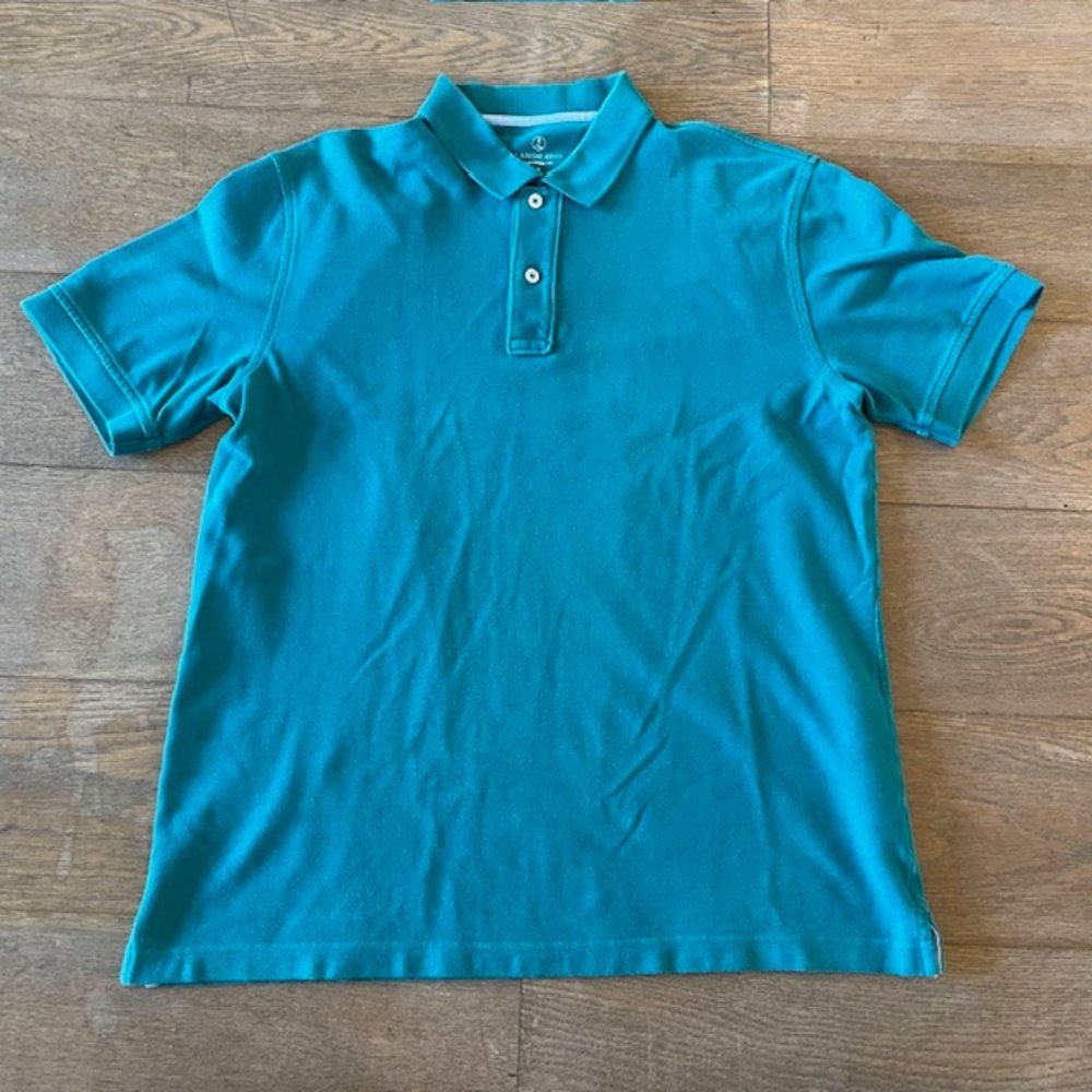 Lands' End Tailored Fit Dark Teal Polo Shirt
